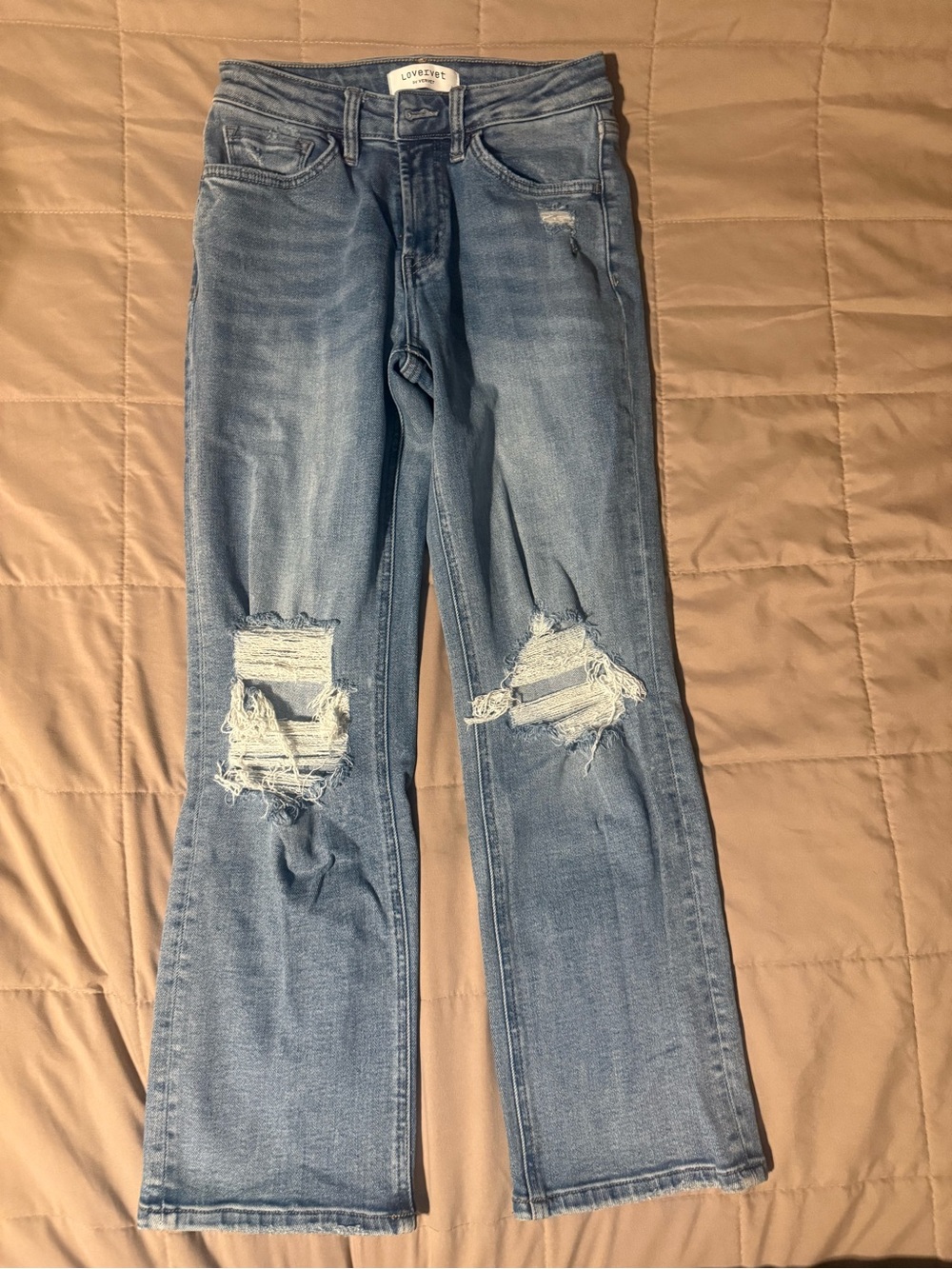 Lovervet Light Blue Distressed Womens jeans